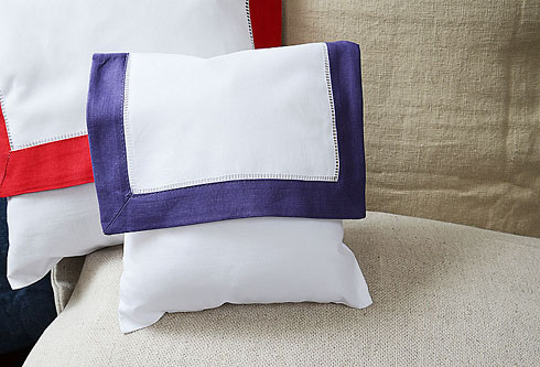 Mini Hemstitch Baby Envelope Pillows. 8x8" Imperial Purple color